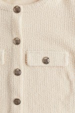 Short-Sleeved Boucle Cardigan