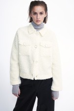 Teddy Fleece Cardigan with Collar