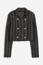 Textured-knit Double-breasted Cardigan