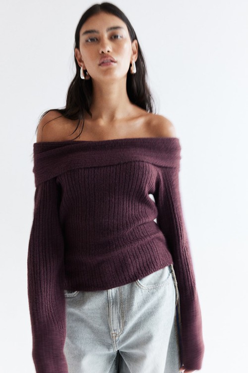 Off-the-Shoulder Sweater