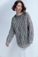 Oversized Shimmery Metallic Sweater