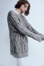 Oversized Shimmery Metallic Sweater