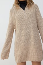 Chunky-Knit Half-Zip Sweater