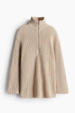 Chunky-Knit Half-Zip Sweater