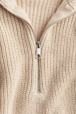 Chunky-Knit Half-Zip Sweater