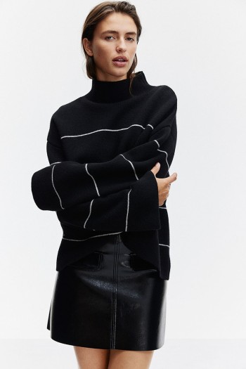 Wool-Blend Mock-Turtleneck Sweater